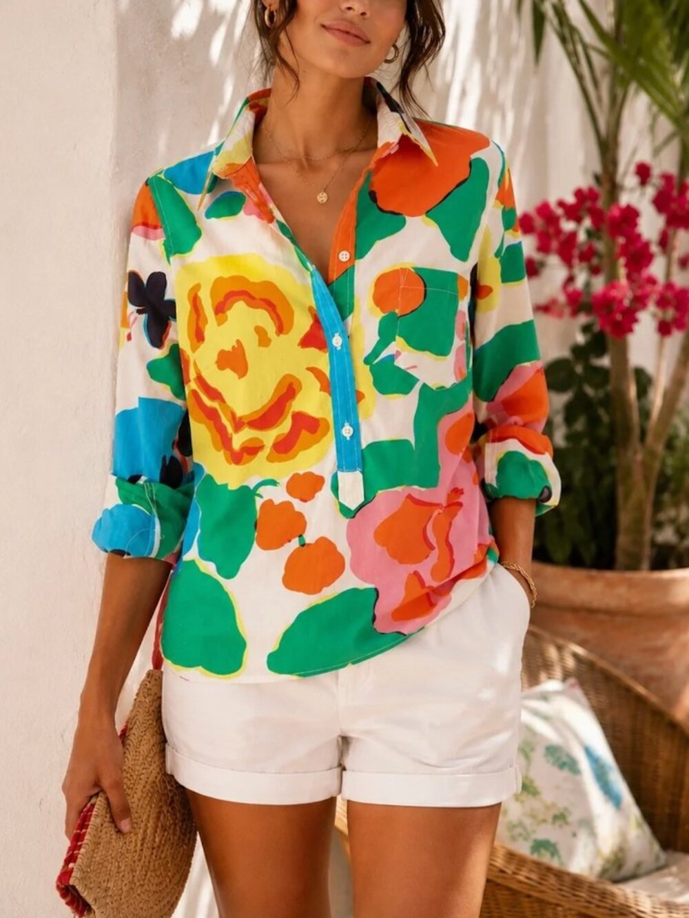 J. Crew Cotton Poplin Classic Popover Top in Ratti® Jardin Floral Size 0